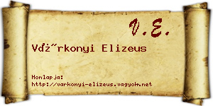 Várkonyi Elizeus névjegykártya